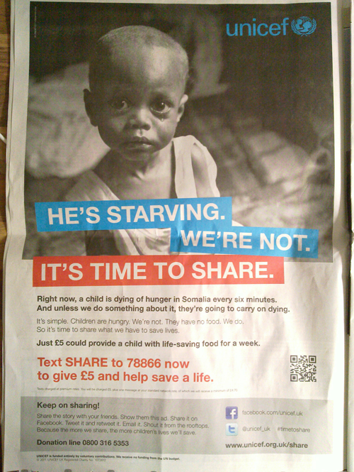 UNICEF QR Code on poster UNICEF QR Code on poster