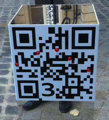 Audi Qube3 QR code on column Audi Qube3 QR code on column